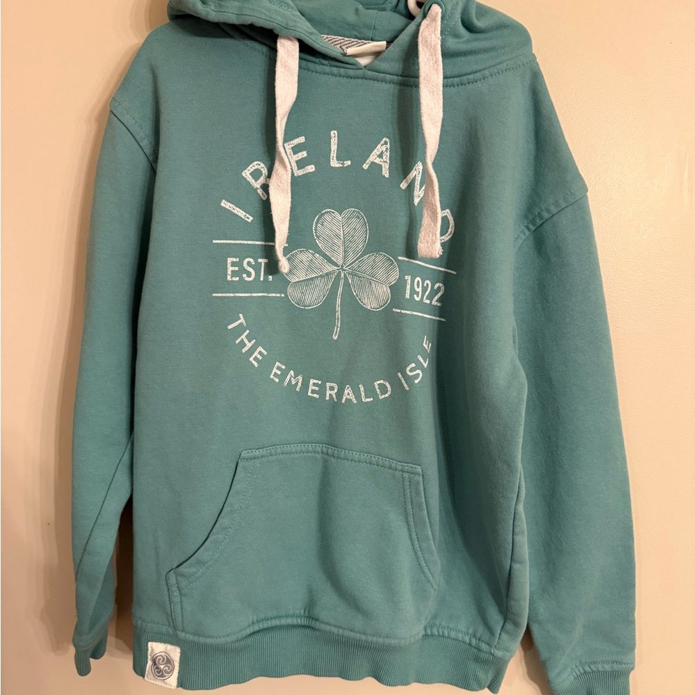 Kid's Ireland Emerald Isle Hoodie - 
9/10; Teal Ireland Hoodie Shamrock Design